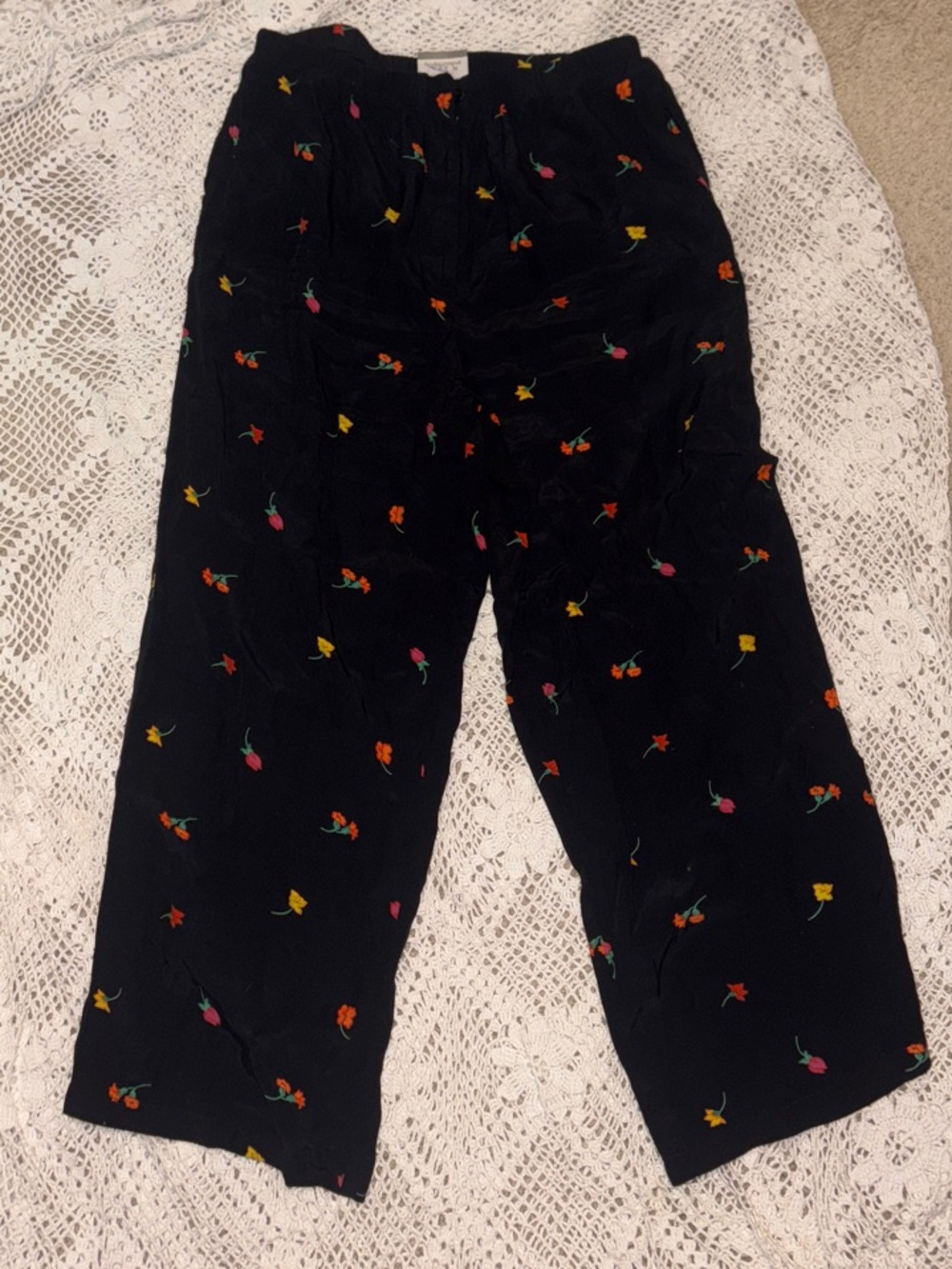 Coldwater Creek Black Patterned Trousers